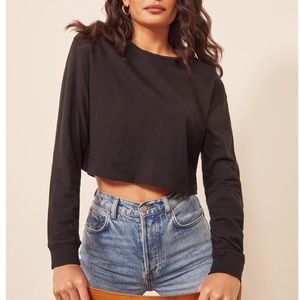 Reformation Jaxon Cropped Long Sleeve